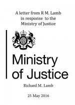 A letter from RM. Lamb in response to the Ministry of Justice